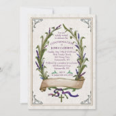 Lavender Wreath Invitation Kaart (Voorkant)