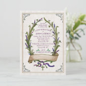 Lavender Wreath Invitation Kaart (Staand voorkant)