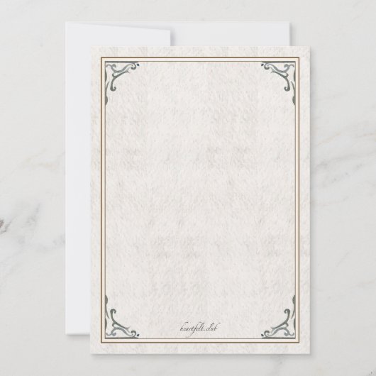 Lavender Wreath Invitation Kaart (Achterkant)