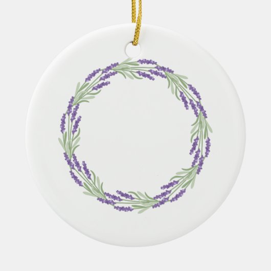 Lavender Wreath Keramisch Ornament (Voorkant)