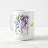 Lavender Yellow Flowers Classic Mok, 15 oz Koffiemok (Voorkant links)