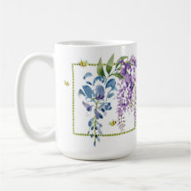 Lavender Yellow Flowers Classic Mok, 15 oz