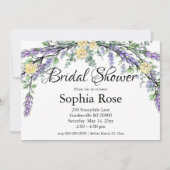 Lavender Yellow Rose en Eucalyptus Invitation Kaart (Voorkant)