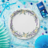 Lavender Yellow Rose en Eucalyptus Papieren Bordje (Feest)