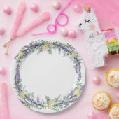 Lavender Yellow Rose en Eucalyptus Papieren Bordje (Feest)