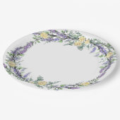 Lavender Yellow Rose en Eucalyptus Papieren Bordje (Gekanteld)