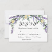 Lavender Yellow Rose en Eucalyptus RSVP-kaart RSVP Kaartje (Voorkant)