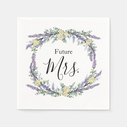 Lavender Yellow Rose en Eucalyptus Servet (Voorkant)