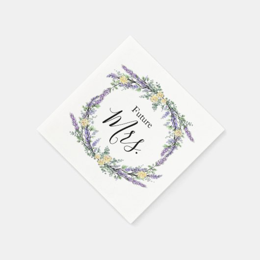 Lavender Yellow Rose en Eucalyptus Servet (Hoek)