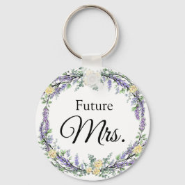 Lavender Yellow Rose en Eucalyptus Sleutelhanger