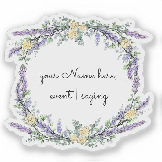 Lavender Yellow Rose en Eucalyptus Sticker (Voorkant)