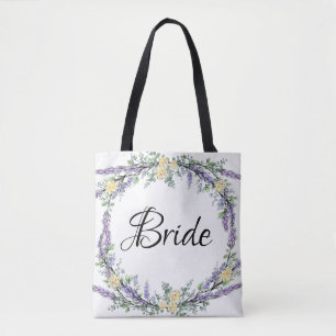 Lavender Yellow Rose en Eucalyptus Tote Bag