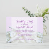 Lavender Zee Star Floral Birthday Party Kaart (Staand voorkant)