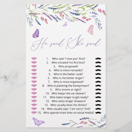 Lavender zei dat ze zei dat ze dacht wie het spell (Voorkant)