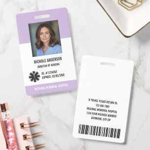 Lavender Ziekenhuis Medisch Personeel Logo Pasfoto Badge