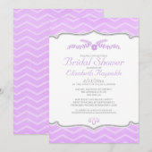 Lavender Zigzag Bridal Shower Invitations Kaart (Voorkant / Achterkant)