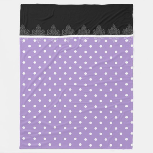 Lavender & zwarte strepen Tiffany's Fleece Blanket Deken (Voorkant)