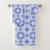 lavenderblauw - klassiek Deco-patroon Bad Handdoek (Insitu)