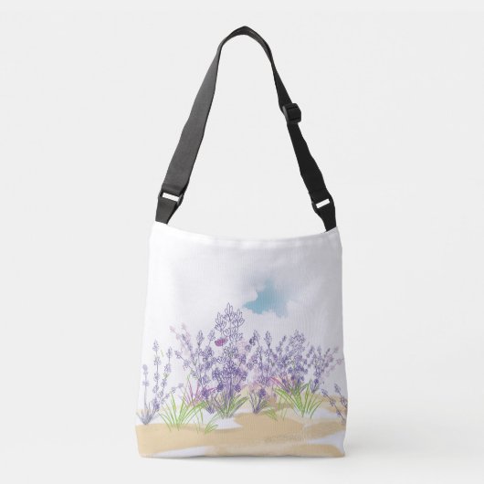 Lavenderbloem Crossbody Tas (Voorkant)