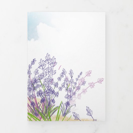 Lavenderbloem Drieluik Wenskaart (Cover)