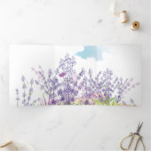 Lavenderbloem Drieluik Wenskaart (Binnen)