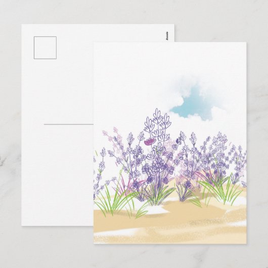 Lavenderbloem Feestdagenkaart (Voorkant / Achterkant)