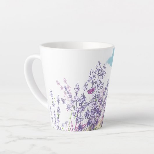 Lavenderbloem Latte Mok (Linkerhoek)