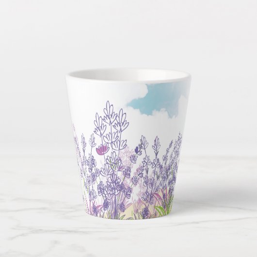 Lavenderbloem Latte Mok (Voorkant)