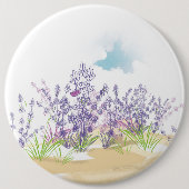 Lavenderbloem Ronde Button 6,0 Cm (Voorkant)
