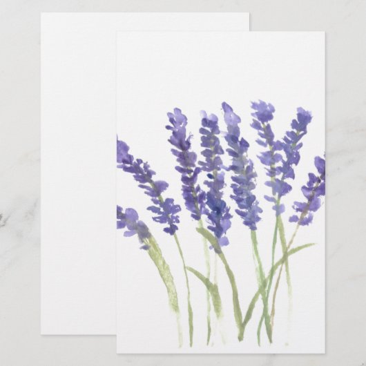 Lavenderbloemen Briefpapier (Voorkant / Achterkant)