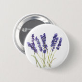 Lavenderbloemen florale, paarse waterverf ronde button 5,7 cm (Voorkant /achterkant)