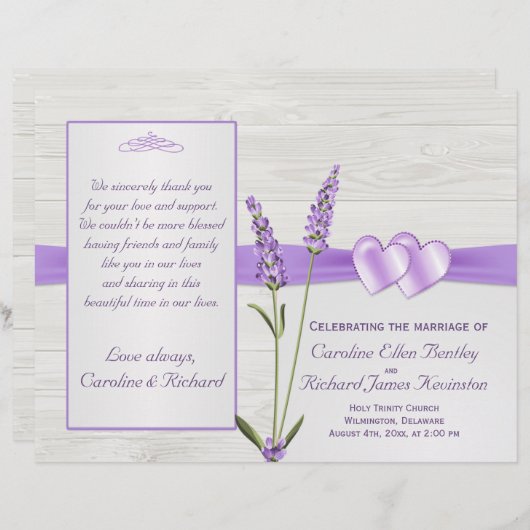 Lavenderbloemen, harten van het houtwuwprogramma (Voorkant / Achterkant)