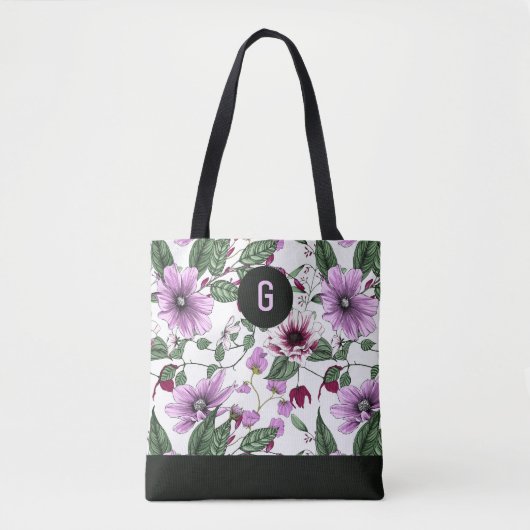 Lavenderbloemen met groene bladeren, aangepast mon tote bag (Voorkant)