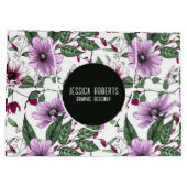 Lavenderbloemen met groene bladeren naadloos groot cadeauzakje (Achterkant)