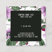 Lavenderbloemen met groene bladeren naadloos vierkante visitekaartje (Achterkant)