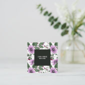 Lavenderbloemen met groene bladeren naadloos vierkante visitekaartje (Staand voorkant)