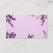Lavenderbloemen op roze achtergrond visitekaartje (Achterkant)