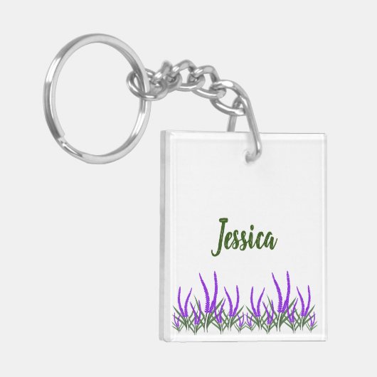 Lavenderbloemen Sleutelhanger (Voorkant Links)