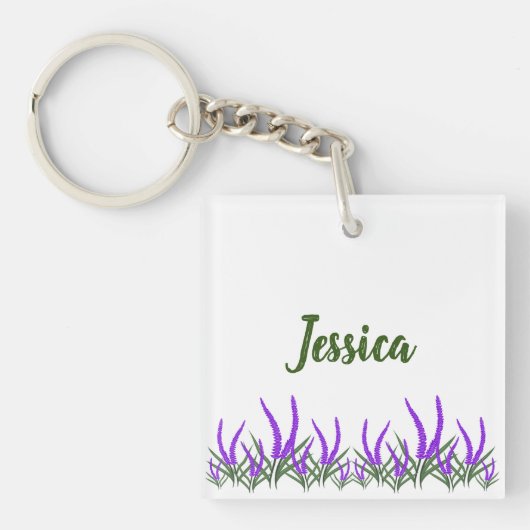 Lavenderbloemen Sleutelhanger (Voorkant)