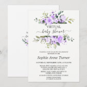 Lavenderbloemen - Virtueel Baby shower laden Kaart (Voorkant / Achterkant)