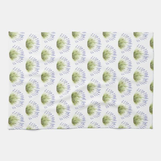 Lavenderbloemen waterverf kruiden paars chic theedoek (Horizontaal)