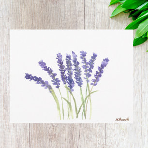 Lavenderbloemen waterverf Paarse Floral rustig Briefkaart