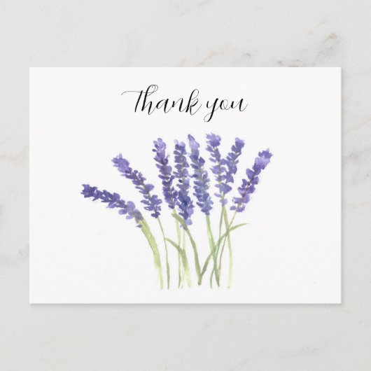 Lavenderbloemen waterverf Paarse Floral rustig Briefkaart (Voorkant)