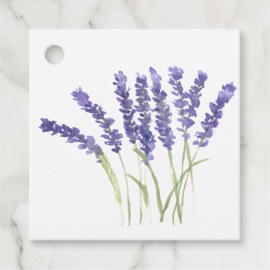 Lavenderbloemen waterverf rustige kruiden bedankjes labels (Voorkant)