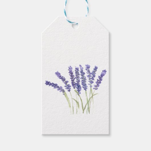 Lavenderbloemen waterverf rustige kruiden cadeaulabel (Voorkant)