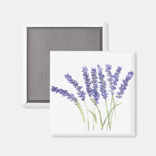 Lavenderbloemen waterverf rustige kruiden magneet (Voorkant / Achterkant)