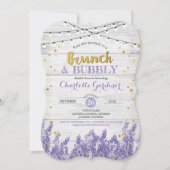 Lavenderbrunch en bubbly bridal doucheuitnodiging kaart (Voorkant)