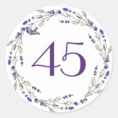 Lavenderkrans voor 45e trouwdag ronde sticker (Voorkant)