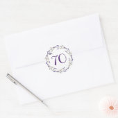Lavenderkrans voor 70ste trouwdag ronde sticker (Envelop)