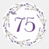 Lavenderkrans voor 75ste trouwdag ronde sticker (Voorkant)